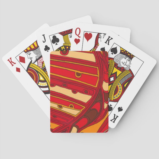 Baralho Painéis laranja abstrato (Verso)