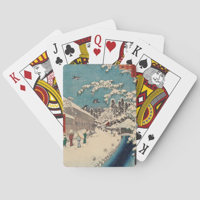 Baralho País japão da paisagem de inverno de Hiroshige (Verso)
