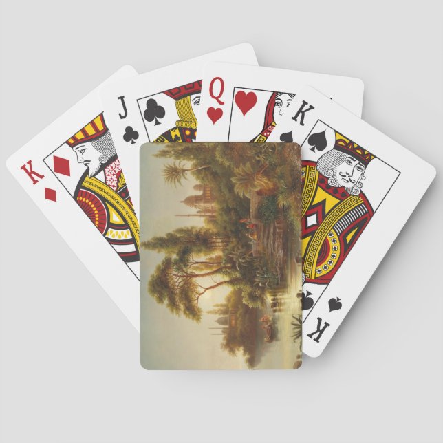 Baralho Paisagem Asiática na Luz da Noite (Arte Sunset) (Verso)