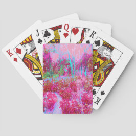 Baralho Paisagem de Jardim Impressionista Vermelho e Rosa