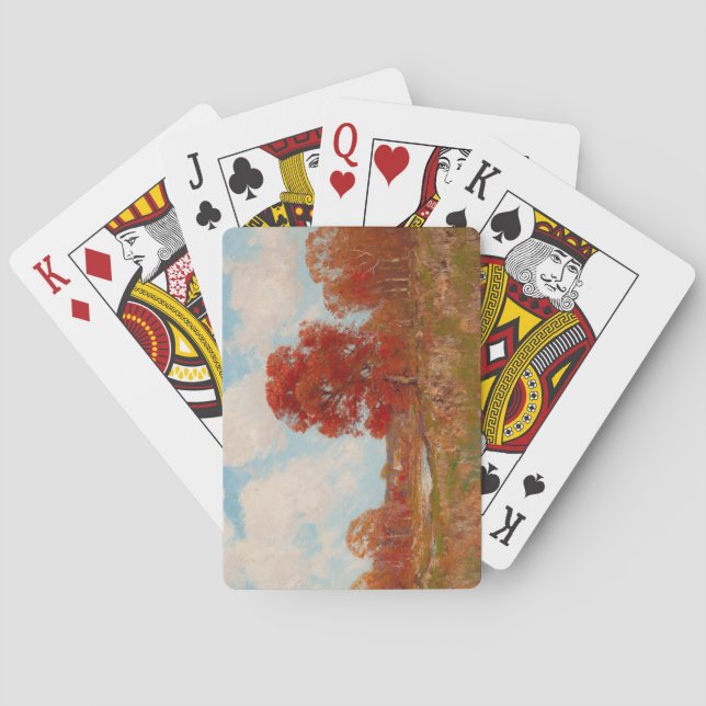 Baralho Paisagem de queda (cena rural no outono) (árvores  (Verso)