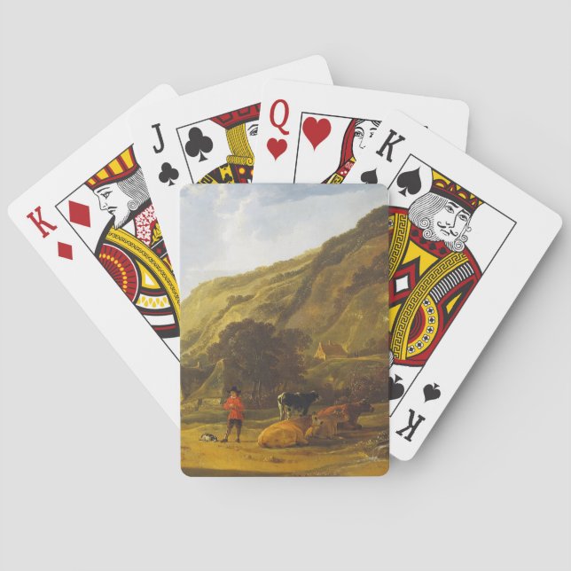 Baralho Paisagem fluvial com os cavaleiros Aelbert Cuyp (Verso)