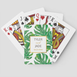 Baralho Palma De Aquarela Deixa Um Favor De Casamento Pers