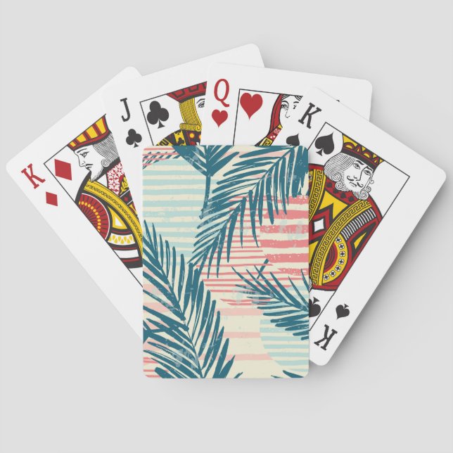 Baralho Palmas exóticas, texturas desenhadas à mão (Verso)