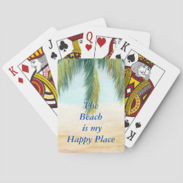 Baralho Palmeira em um dia ensolarado na praia