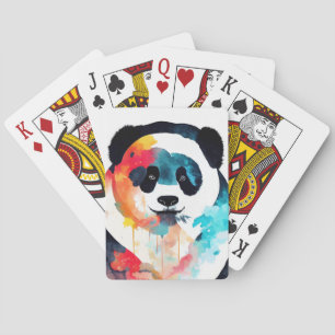 Baralho Panda Bear Natureza Selvagem Pintura De Cor Animal