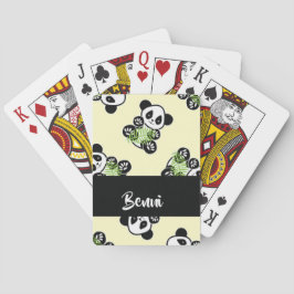 Baralho Panda bear with green bamboo leaves