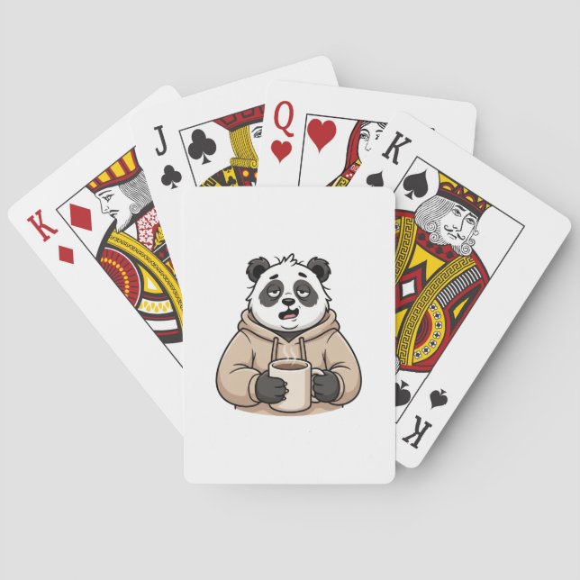 Baralho Panda Café Desenho Animado Muito Cansado Para Func (Verso)