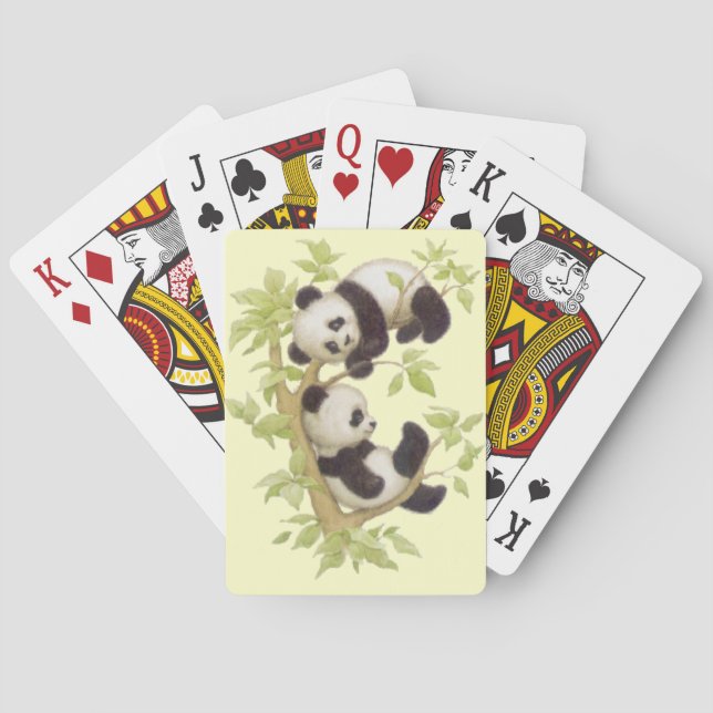 Baralho Panda jogando em uma árvore (Verso)