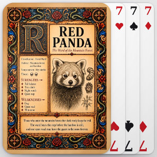 Baralho Panda Vermelho, Arte de Bestiário Medieval