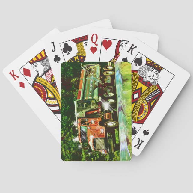 Baralho Pano do Motorista de Caminhão de Laranja Gravel (Verso)