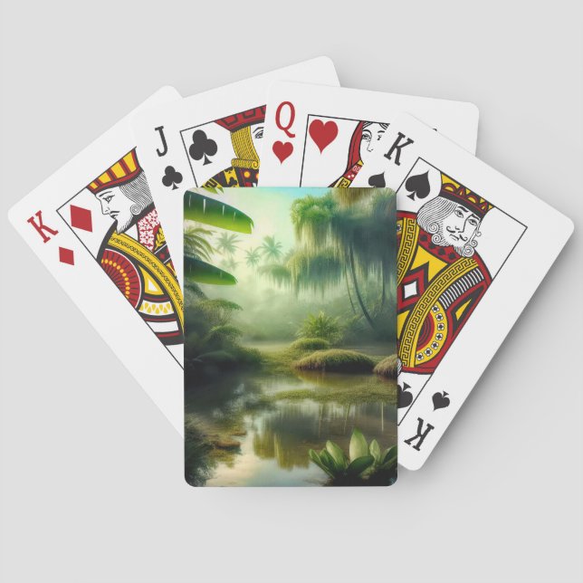 Baralho Pântano tropical em cartas de jogar (Verso)