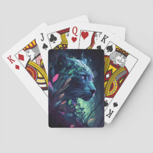 Baralho Pantera Retrato Animal Pintura Vida Selvagem Exter