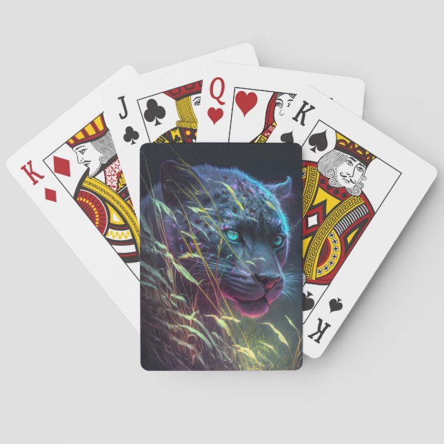 Baralho Pantera Retrato Animal Pintura Vida Selvagem Exter (Verso)
