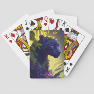 Baralho Pantera Retrato Animal Pintura Vida Selvagem Exter