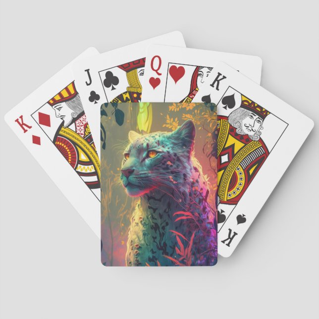 Baralho Pantera Retrato Animal Pintura Vida Selvagem Exter (Verso)