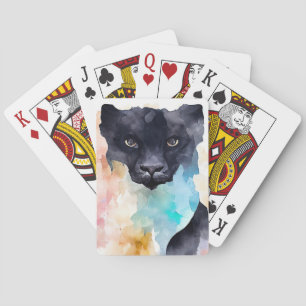 Baralho Panther Black Wild Nature Watercolor Art