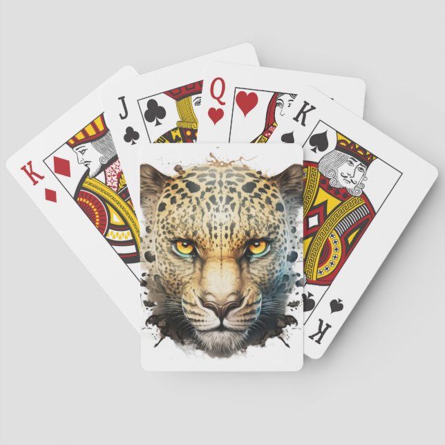 Baralho Panther Retrato Animal Pintura Animais Selvagem ao (Verso)