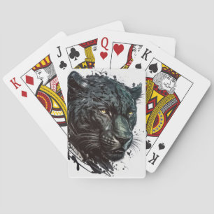 Baralho Panther Retrato Animal Pintura Animais Selvagem ao