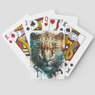 Baralho Panther Retrato Animal Pintura Animais Selvagem ao