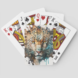 Baralho Panther Retrato Animal Pintura Animais Selvagem ao