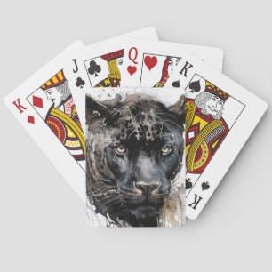 Baralho Panther Retrato Animal Pintura Animais Selvagem ao
