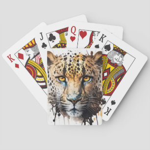 Baralho Panther Retrato Animal Pintura Animais Selvagem ao