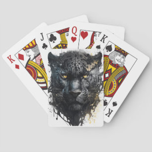 Baralho Panther Retrato Animal Pintura Animais Selvagem ao