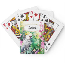 Papagaio-de-bico-tropical flores de aquarela