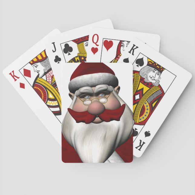 Baralho Papai Noel com bigode vermelho (Verso)
