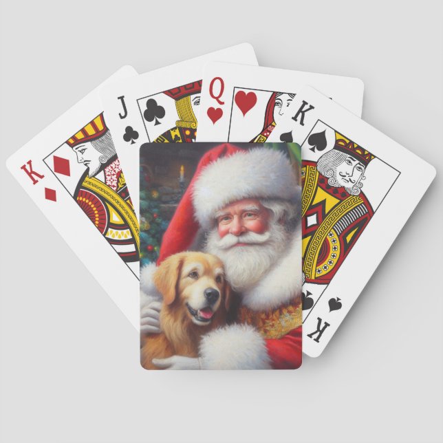 Baralho Papai Noel de Natal com Cães 3 (Verso)