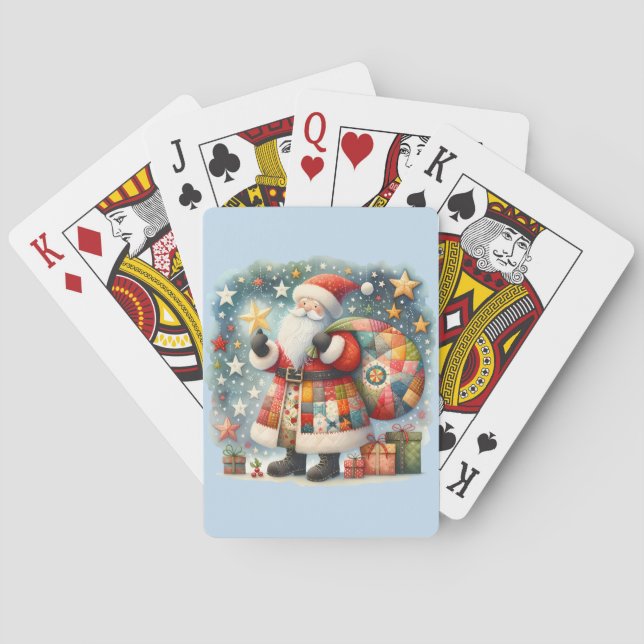 Baralho Papai Noel de Patchwork Acolchoado com Estrelas de (Verso)