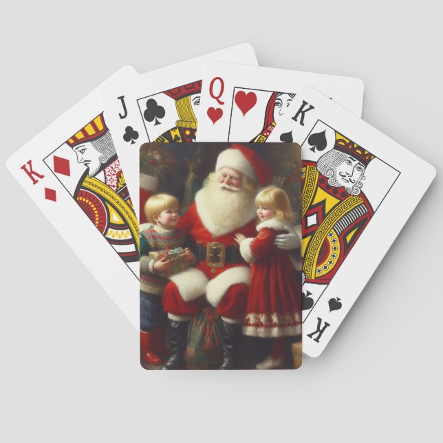 Baralho Papais noeis De Natal Com Crianças 6 (Verso)