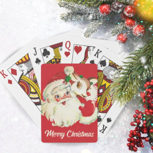 Baralho Papais noeis de Vintage com Férias de Natal Rudolf