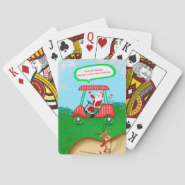 Baralho Papais noeis Engraçados Com Reindeer Jogando Golfe