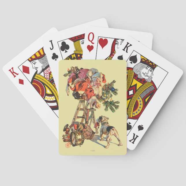 Baralho Papais noeis para cima de uma escada (Verso)