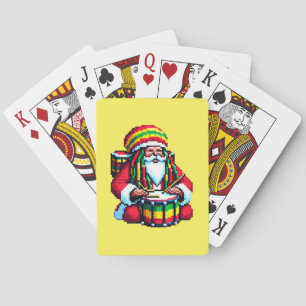 Baralho Papais noeis Tropicais - Arte de Drummer de Natal