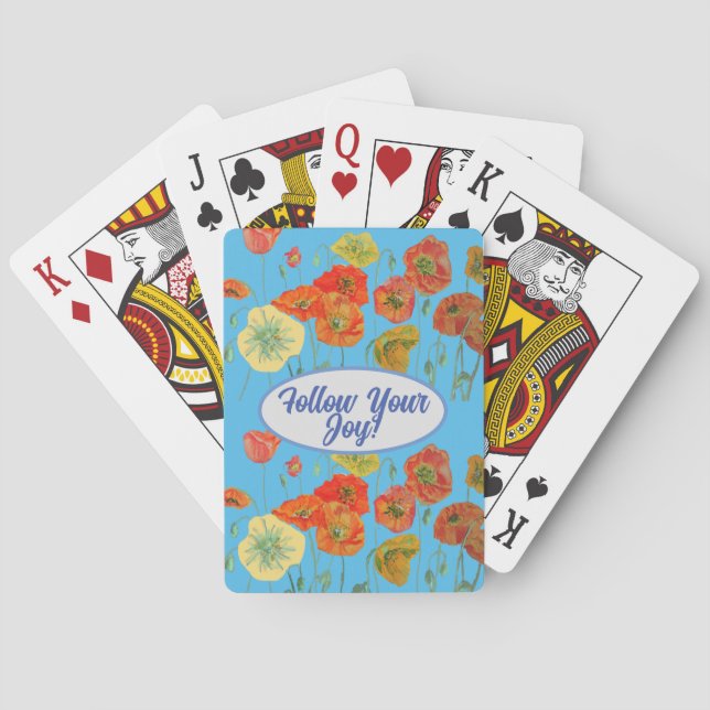 Baralho Papoila Vermelha Laranja Pópia Azul Sua Alegria (Verso)