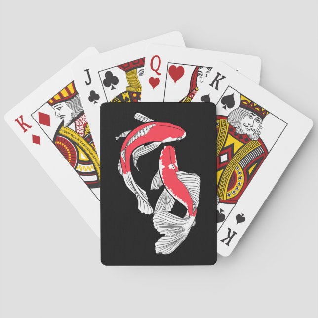 Baralho Par do koi japonês vermelho (Verso)