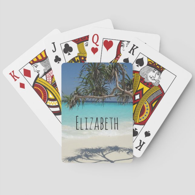 Baralho Paraíso Sunny Tropical Beach Ocean (Verso)