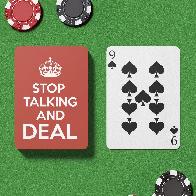 Baralho Pare de falar e negociar (An ultra cool deck of playing cards. Featuring the phrase “Stop Talking and Deal”)