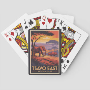 Baralho Parque Nacional Tsavo East Quênia Ilustração Viage