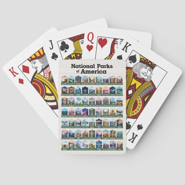 Baralho Parques Nacionais dos Estados Unidos da América do (Verso)