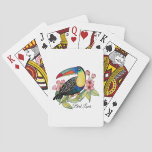 Baralho Pássaro de Toucan da aguarela com flores