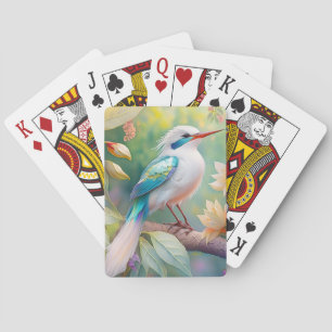 Baralho Pássaro Fantasia Branca, Iridescente, Teal Wing