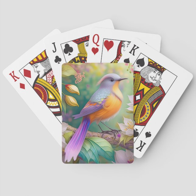 Baralho Pássaro Fantasia Laranja Torrado de lavanda (Verso)