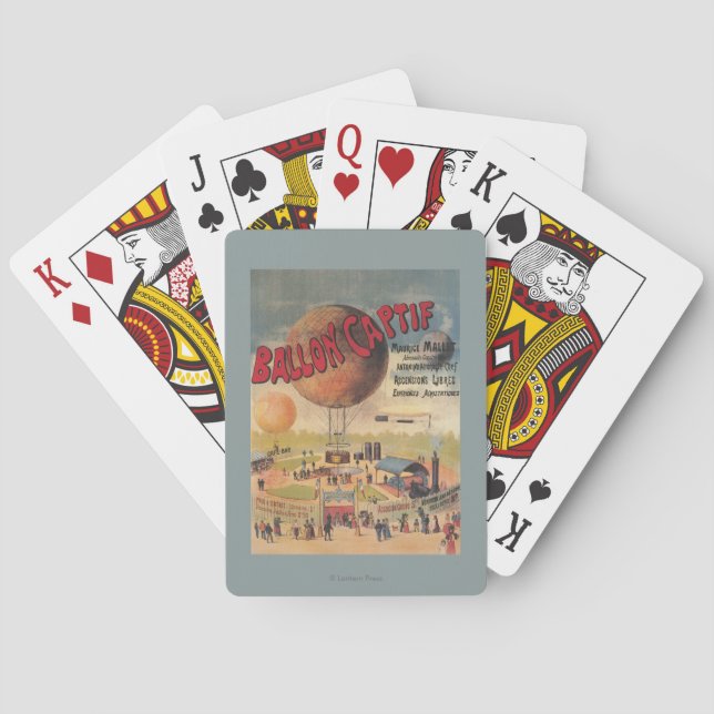 Baralho Passeios do balão prisioneiro em um poster da (Verso)