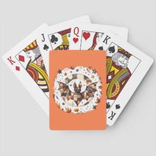Baralho Patchwork Halloween Bat nas Colunas do Outono