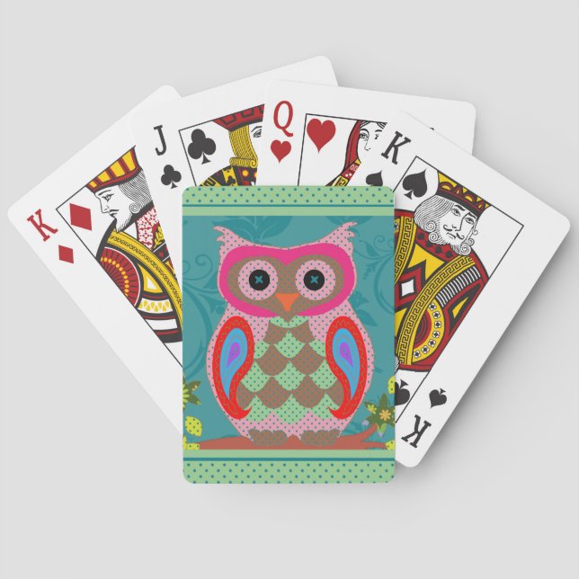 Baralho Patchwork Owl Folk Art (Verso)