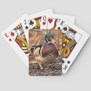 Baralho Pato de madeira espantoso no bosque